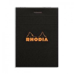 RHODIA Bloc de direction couverture noire 80 feuilles (160 pages) format A7 réglure 5x5