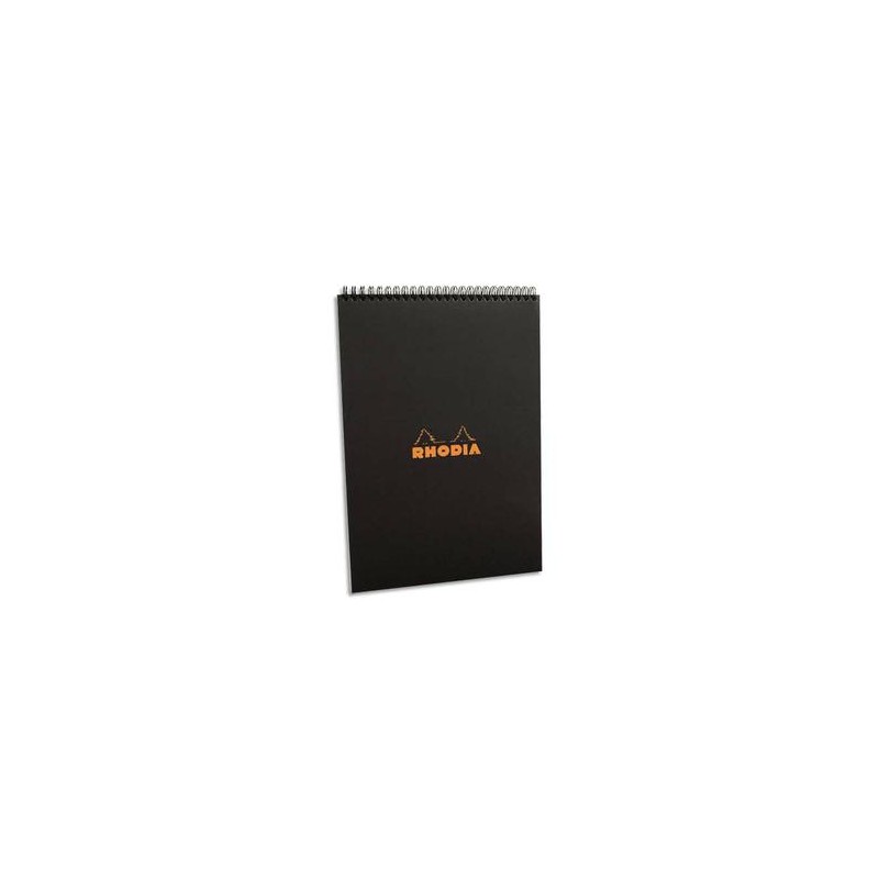RHODIA Bloc de direction couverture reliure intégrale en-tête noire 80 feuilles format A4 réglure 5x5