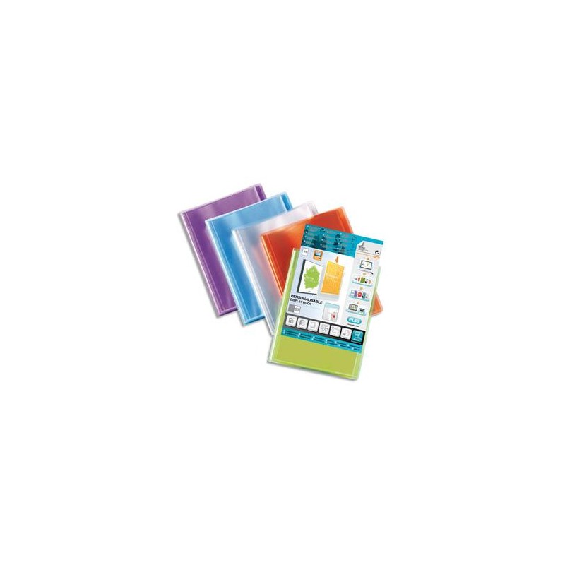 ELBA Protège documents personnalisable Transparence Perso 160 vues, 80 pochettes. Coloris assortis