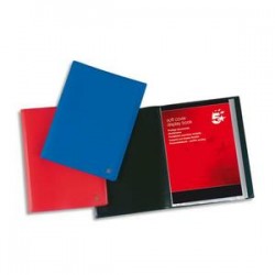 5 ETOILES Protège-documents en polypropylène 20 vues bleu , couverture 3/10e, pochettes 6/100e