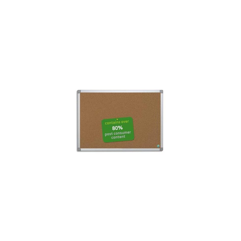 BI-OFFICE Tableau liège recyclable cadre alu 60 x 90 cm