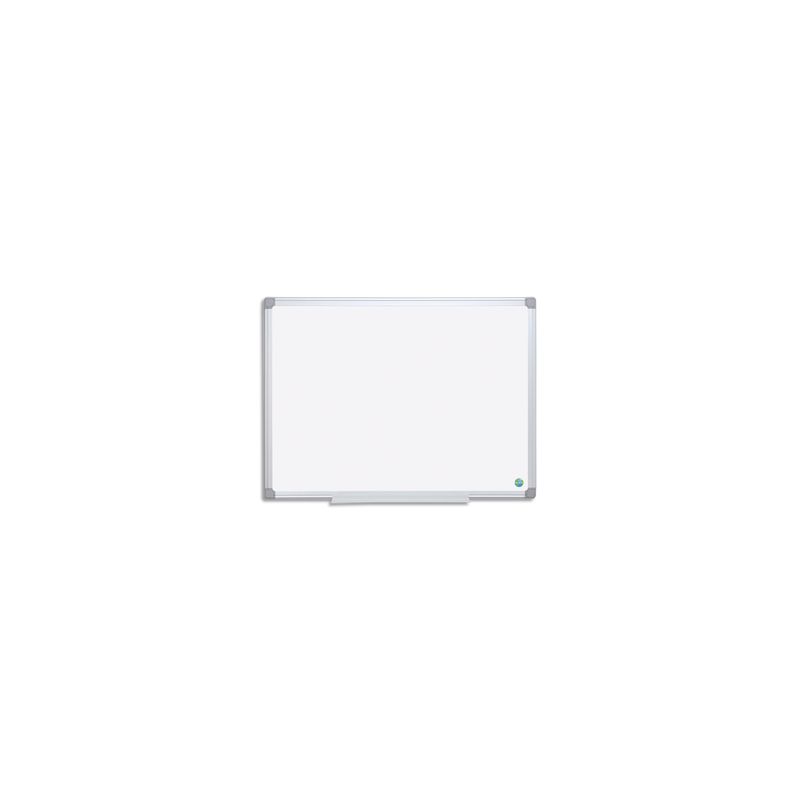BI-OFFICE Tableau Blanc Earth acier laquée, magnétique, cadre aluminium, porte-stylos Format L120xH90 cm