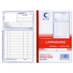 Carnet Elve bon de livraison 2107