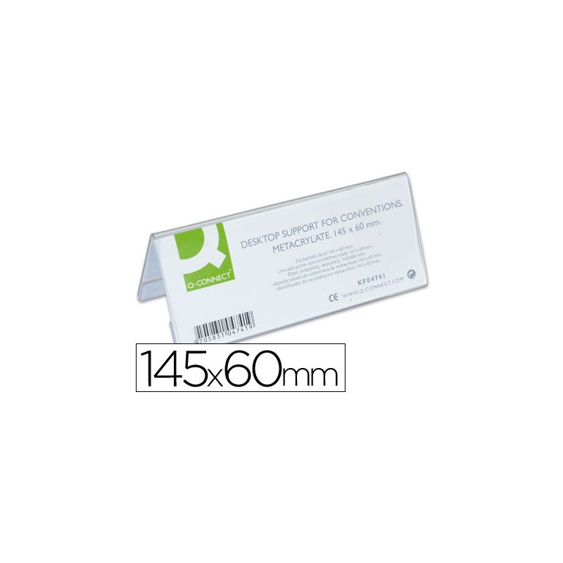 Chevalet q-connect porte-noms méthacrylate idéal système identification 145x60mm