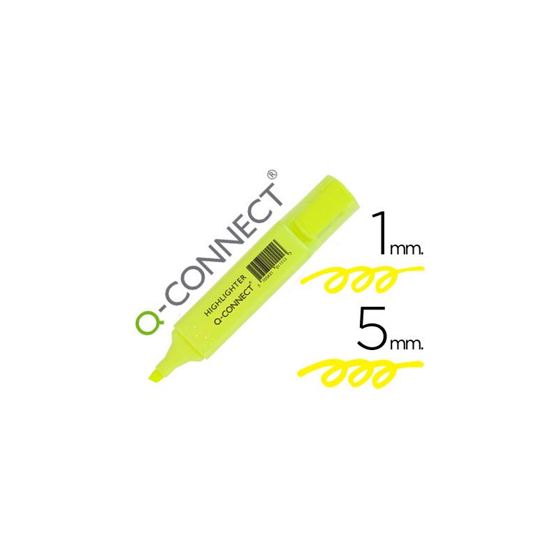  Surligneur q-connect tracé 2/5 mm pointe biseautée couleurs éclatantes jaune