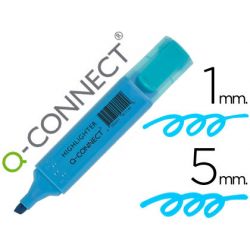  	 	 Surligneur q-connect tracé 2/5 mm pointe biseautée couleurs éclatantes bleu