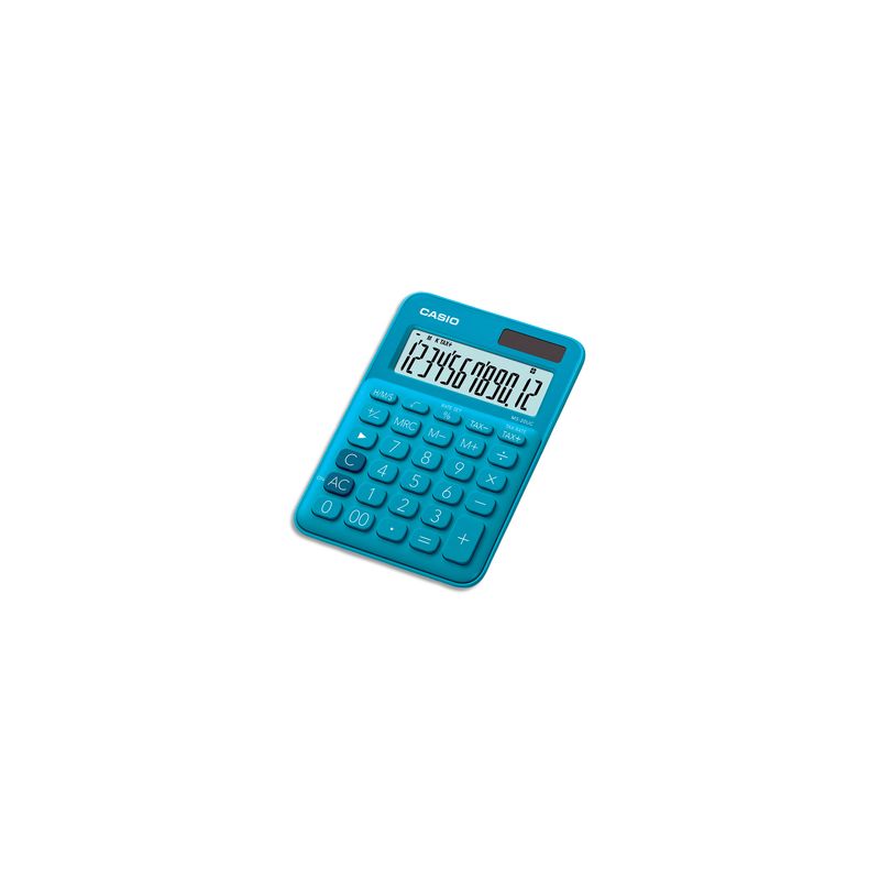 CASIO Calculatrice de bureau 12 chiffres Bleue MS-20UC-BU-S-EC