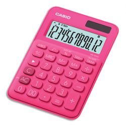 CASIO Calculatrice de bureau 12 chiffres Rouge/Rose (Fuchsia) MS-20UC-RD-S-EC