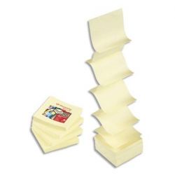 PERGAMY Bloc de 100 feuilles repostionnables accordéon dimensions 7,6x7,6cm. Coloris jaune