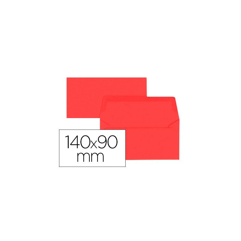 Enveloppe oxford vélin 90x140mm 120g coloris rouge étui 20 unités