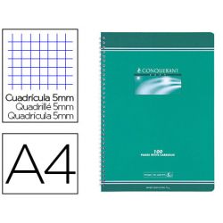 Cahier conquérant sept reliure intégrale couverture offset a4 21x29,7cm 100 pages 70g 5x5mm