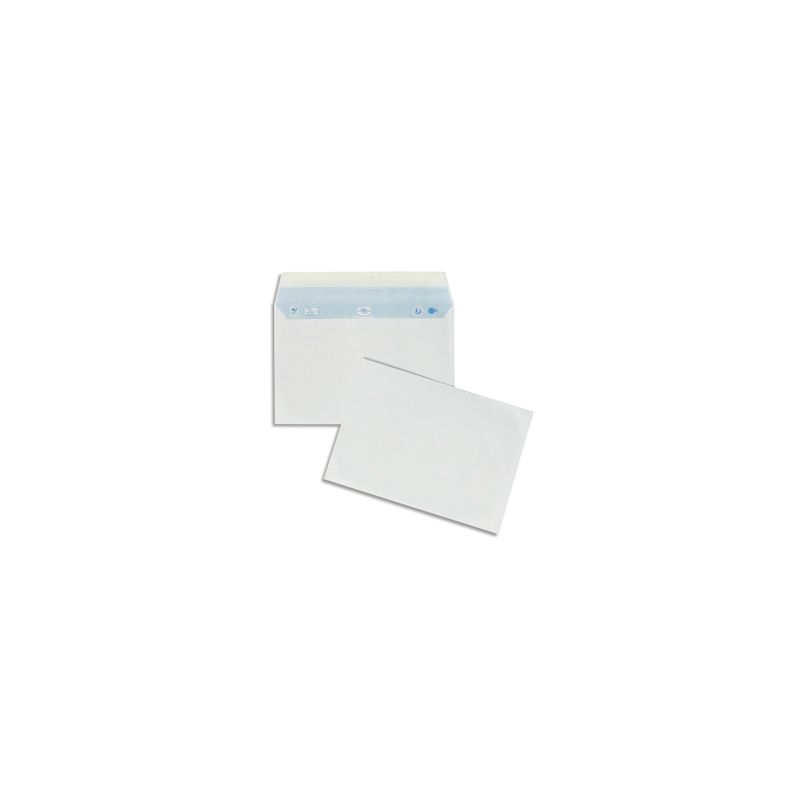 LA COURONNE Boîte de 200 enveloppes Blanches auto-adhésives 90g format 162X229mm C5