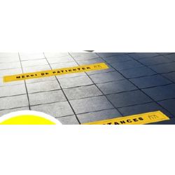 Lot de 4 sticker signalitique au sol 7010-40 jaune