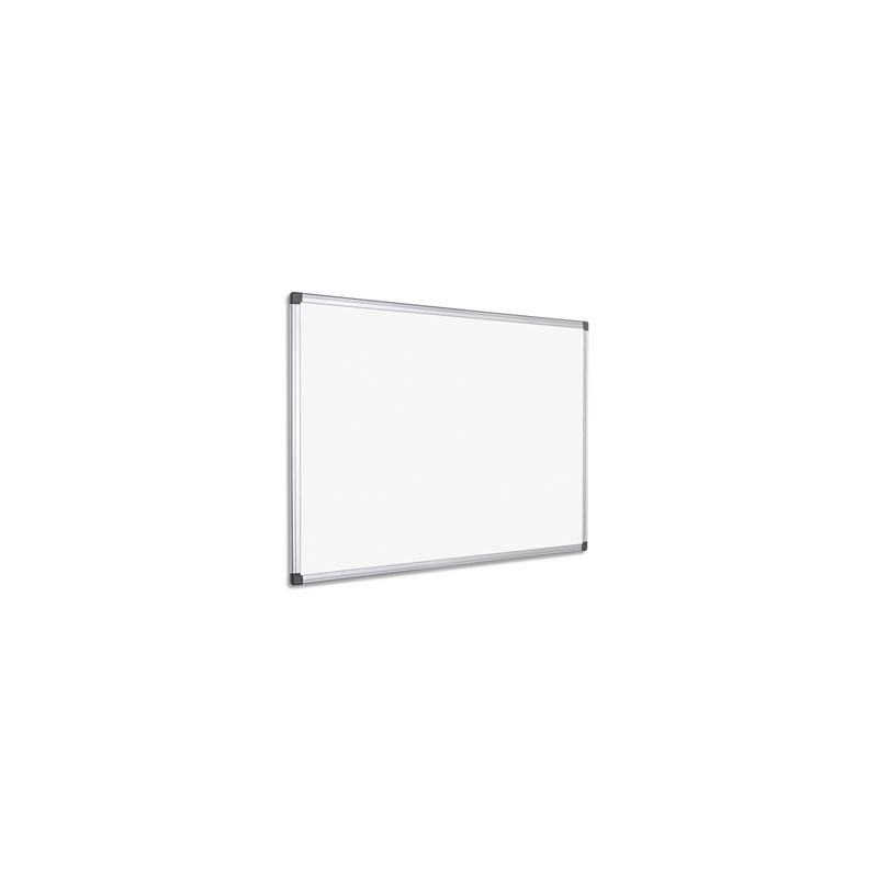 PERGAMY Tableau Blanc laqué magnétique, cadre aluminium, Format : L90 x H60 cm