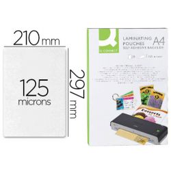Pochette plastification q-connect à chaud économique format a4 125 microns mat boîte 100 unités