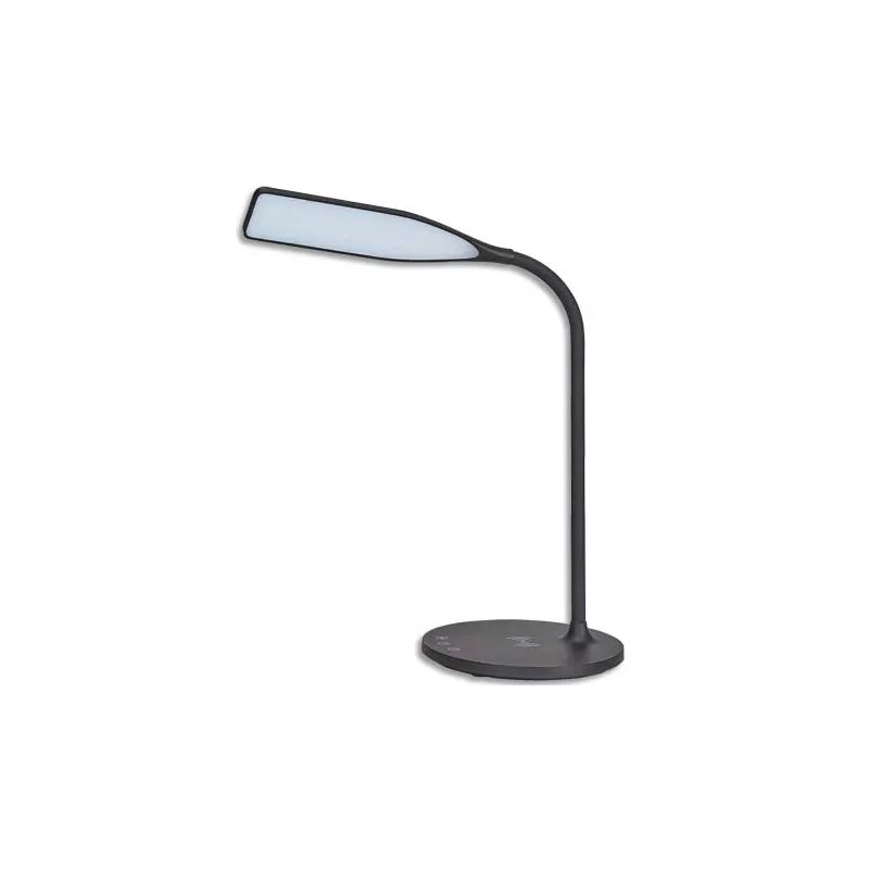  ALBA Lampe Led Smart Noir en ABS. Tête L24 cm, bras H35 cm, socle D17 cm