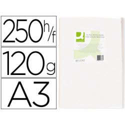 Papier q-connect multifonction ultrawhite a3 120g/m2 blancheur 170 opacité 96 rigidité 60 250 feuilles.