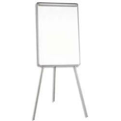 PERGAMY Chevalet de conférence trépied Essential cadre plastique Gris, surface mélaminée L75 x H107 cm