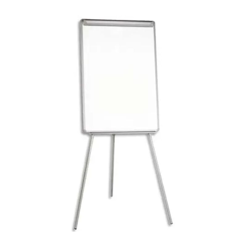 PERGAMY Chevalet de conférence trépied Essential cadre plastique Gris, surface mélaminée L75 x H107 cm