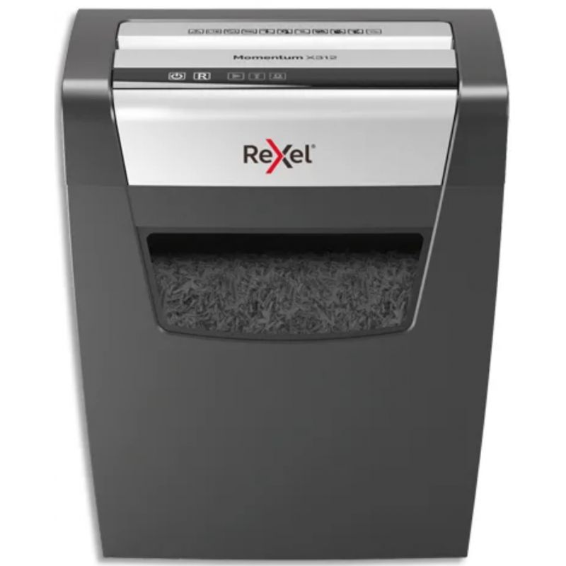 REXEL Destructeur Momentum X312 coupe croisée 12F, sécurité P-3, 23 litres 2104572EU