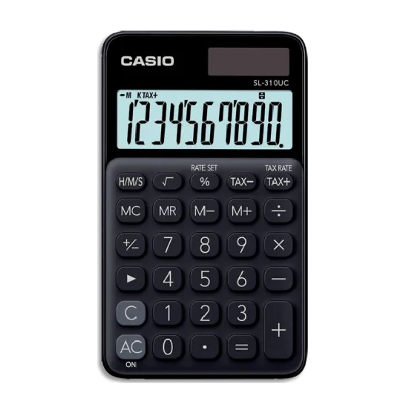 CASIO Calculatrice de poche 10 chiffres Noire SL-310UC-BK-S-EC