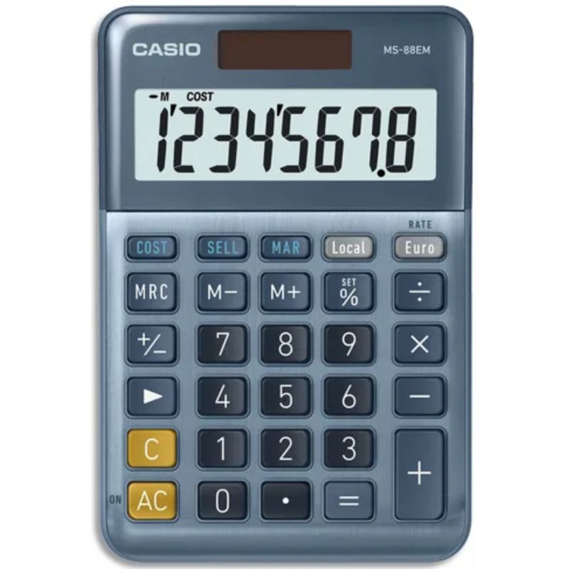 CASIO Calculatrice de bureau 8 chiffres CSCALMS-88EM