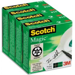 SCOTCH Lot de 4 rubans Magic 810 19mmx33mm