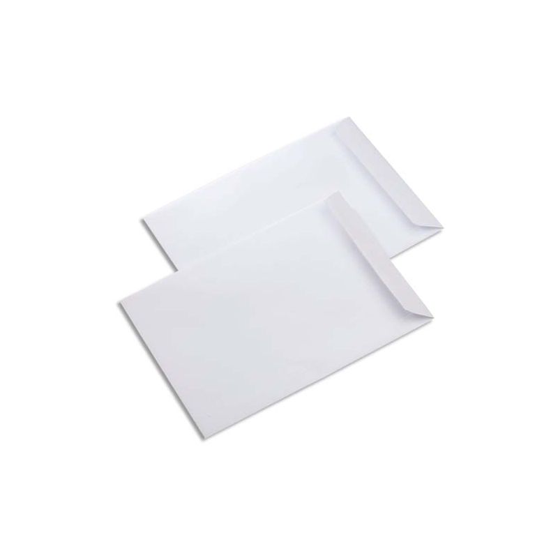 Boîte de 500 pochettes velin Blanc 90g C5 162x229 mm fermeture auto-adhésive