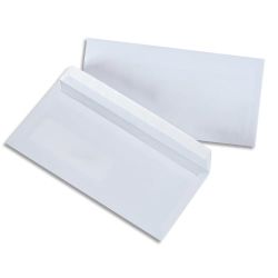 500 enveloppes Blanches 80g DL 110x220 mm auto-adhésives