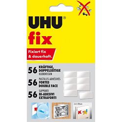 UHU FIX Pochette de 50 pastilles prédécoupées double-face