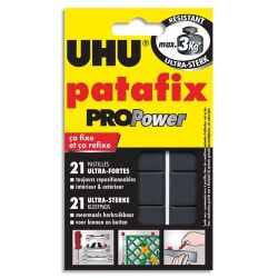 UHU PATAFIX Etui de 21 pastilles Blanche Pro Power résistance