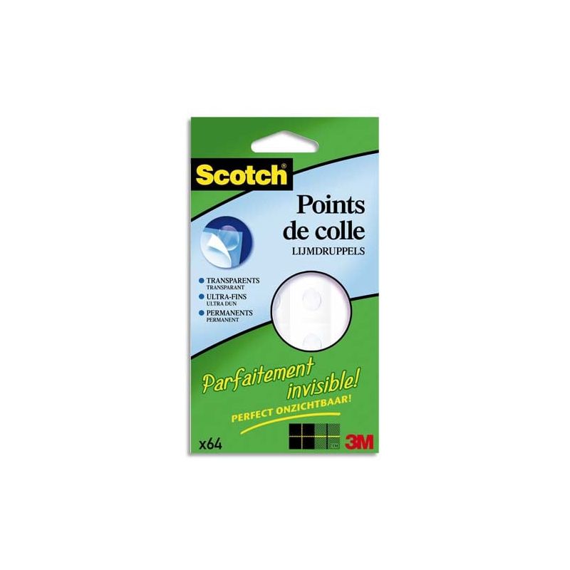 SCOTCH Pochette de 64 pastilles invisible dots