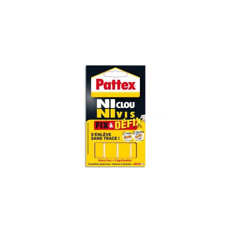 PATTEX Pochette de 10 pastilles adhésives Fix&Defix
