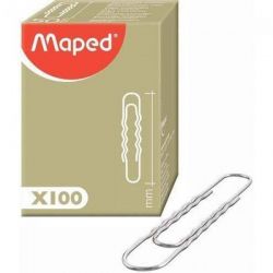 MAPED Boîte de 100 trombones ondulés bout rond 77mm