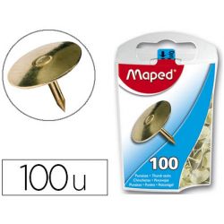 MAPED Boîte de 100 punaises en acier cuivrées 10mm