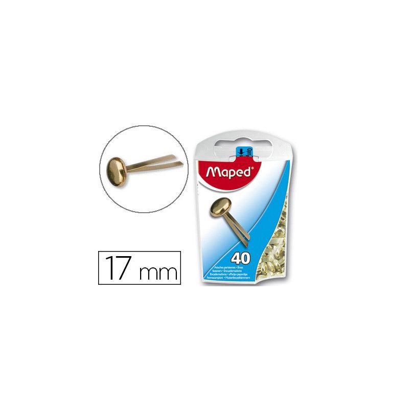 MAPED Boîte de 40 attaches parisiennes en laiton 17mm