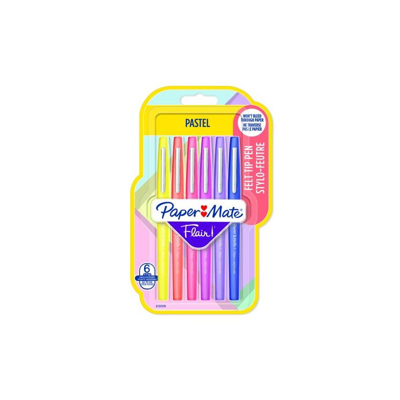 PAPERMATE Blister de 6 feutres Flair Metallic Pastel assortis