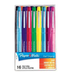 PAPERMATE Pochette de 16 Stylos feutres Flair Original Standard pointe 0,4mm