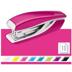 LEITZ Mini pince agrafeuse WOW Rose agrafes n°10 capacité 10 feuilles