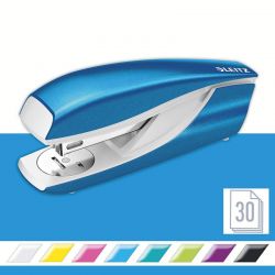 LEITZ Agrafeuse métal Bleu azur métalisé capacité 30 feuilles pour agrafes 24/6-26/6