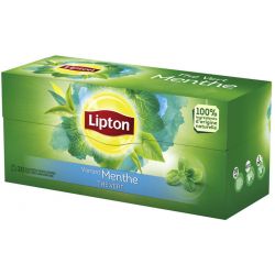 LIPTON : 30 sachets Thé vert aromatisé à la Menthe