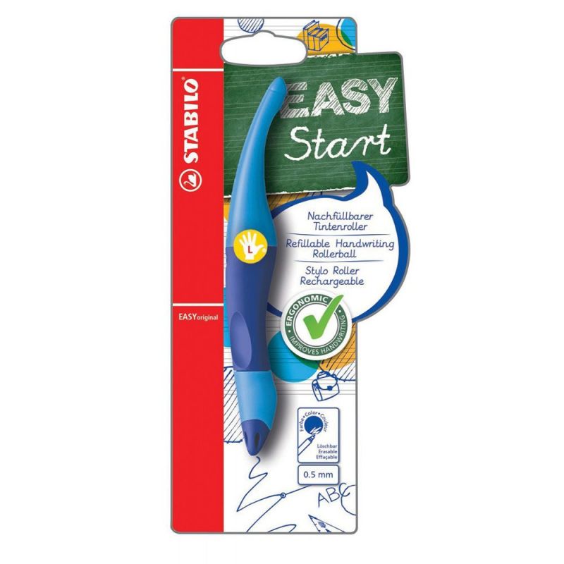 STABILO Roller Easy original START pour gaucher Encre Bleue