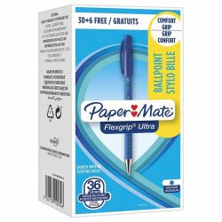 PAPERMATE Pack de 30+6 Stylo à bille pointe moyenne rétractable Encre Bleue