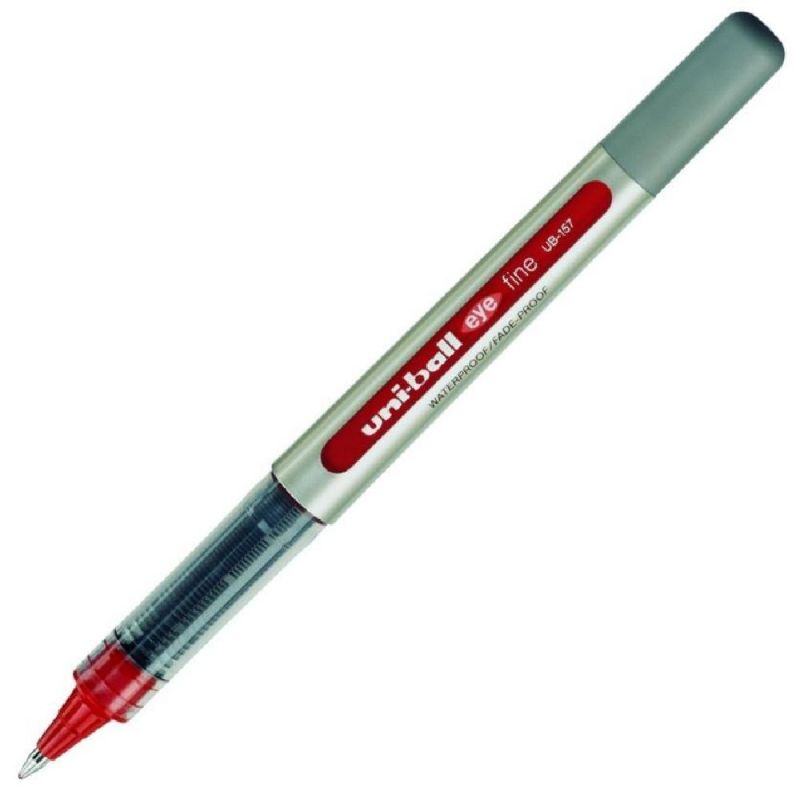 UNI-BALL EYE Stylo Roller pointe métal fine encre liquide Rouge