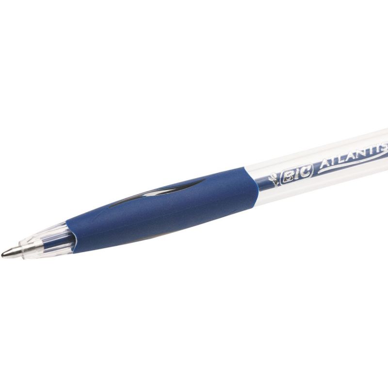 BIC ATLANTIS Stylo à bille rechargeable pointe moyenne rétractable encre Bleue