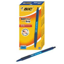 BIC SOFT FEEL Stylo à bille pointe moyenne rétractable encre Bleue