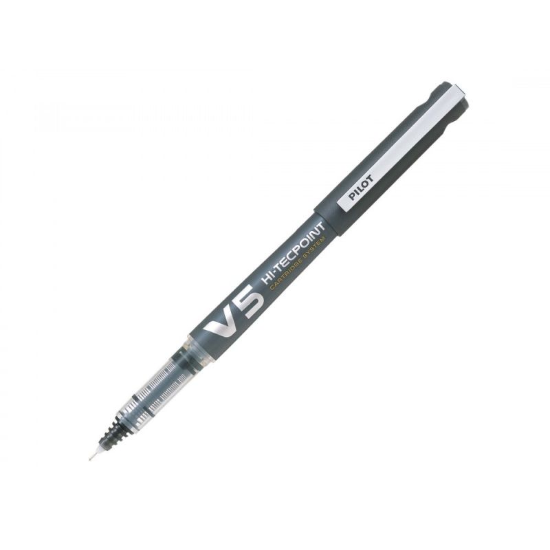 PILOT V5 HI-TECPOINT Stylo roller rechargeable pointe tubulaire Encre liquide Noire