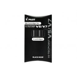 PILOT Pochette de 3 recharges pour V5/V7 HI-TECPOINT encre Noire