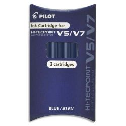 PILOT Pochette de 3 recharges pour V5/V7 HI-TECPOINT encre Bleue