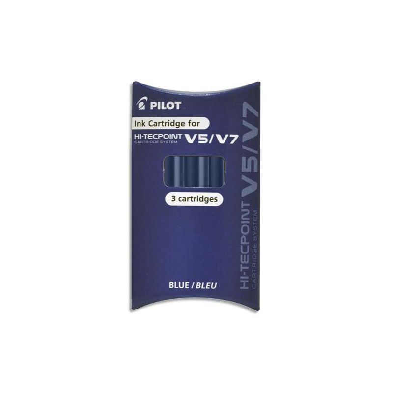 PILOT Pochette de 3 recharges pour V5/V7 HI-TECPOINT encre Bleue